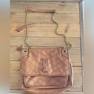 YSL Brown Crossbody gold chain Bag